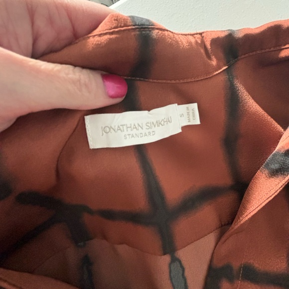 EUC : worn 1x : Jonathan Simkhai Sofia Shibori Charmeuse Dress :: soft clay - Picture 5 of 7